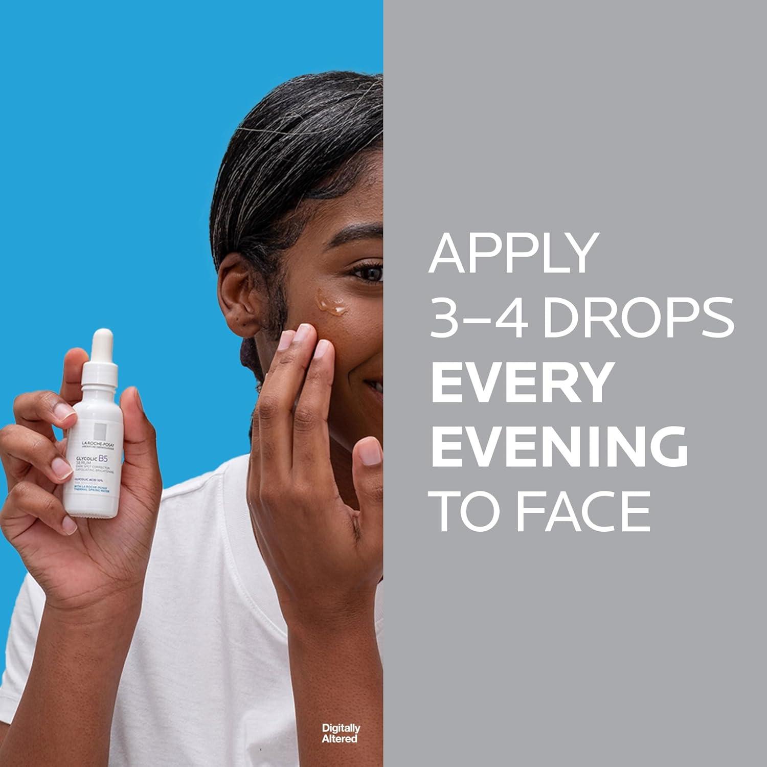 imageLa RochePosay Glycolic Acid Serum with Kojic Acid and Vitamin B5 Reduces Dark Spots and Discoloration Skin Tone Corrector to Brighten and Even Skin Tone