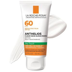 imageLa RochePosay Anthelios Clear Skin Sunscreen Dry Touch SPF 60 Oil Free Sunscreen For Face Oil Absorbing Broad Spectrum SPF  Antioxidants NonGreasy Oxybenzone Free Travel Size17 Fl Oz Pack of 1