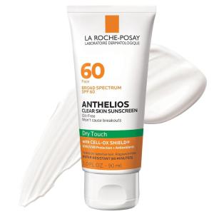 imageLa RochePosay Anthelios Clear Skin Sunscreen Dry Touch SPF 60 Oil Free Sunscreen For Face Oil Absorbing Broad Spectrum SPF  Antioxidants NonGreasy Oxybenzone Free Travel Size3 Fl Oz Pack of 1