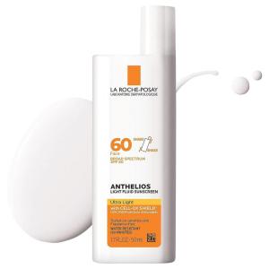 imageLa RochePosay Anthelios Light Fluid Facial Sunscreen SPF 60 Lightweight Sunscreen For Face Fluid Texture Broad Spectrum SPF  Antioxidants Oil Free ampamp Oxybenzone Free Travel Size 17 Fl Oz