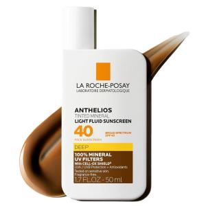 imageLa RochePosay Anthelios Sunscreen SPF 50 UltraLight Fluid Broad Spectrum SPF 50 Face Sunscreen with Titanium Dioxide Mineral Lightweight ampamp FastAbsorbing OilFree Matte FinishDeep