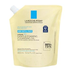 imageLa RochePosay Lipikar AP Gentle Foaming Cleansing Oil Gentle Oil Cleanser for Face and Body Formulated with Niacinamide LongLasting 24hour Hydration FragranceFree ampamp Soap Free1352 Fl Oz Refill
