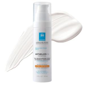 imageLa RochePosay Anthelios 100 Mineral Sunscreen Moisturizer with Hyaluronic Acid Broad Spectrum SPF 30 Face Sunscreen with Zinc Oxide ampamp Titanium Dioxide 17 fl oz